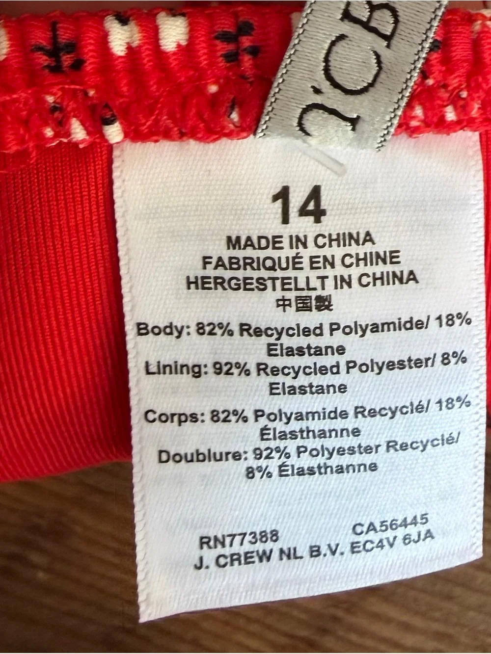 J. Crew NEW Red Floral One-Piece Swimsuit